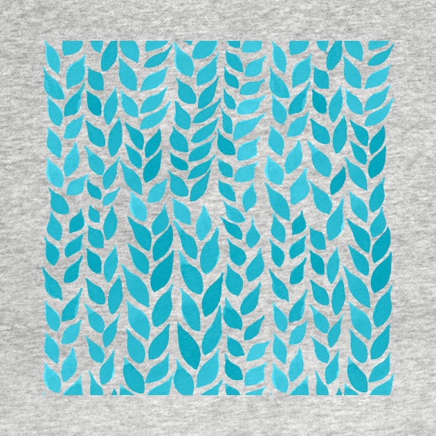 Simple Watercolor Leaves -  Light Blue by monitdesign